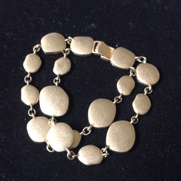 Chunky Double Layers Gold Tone Bracelet - Picture 2 of 5